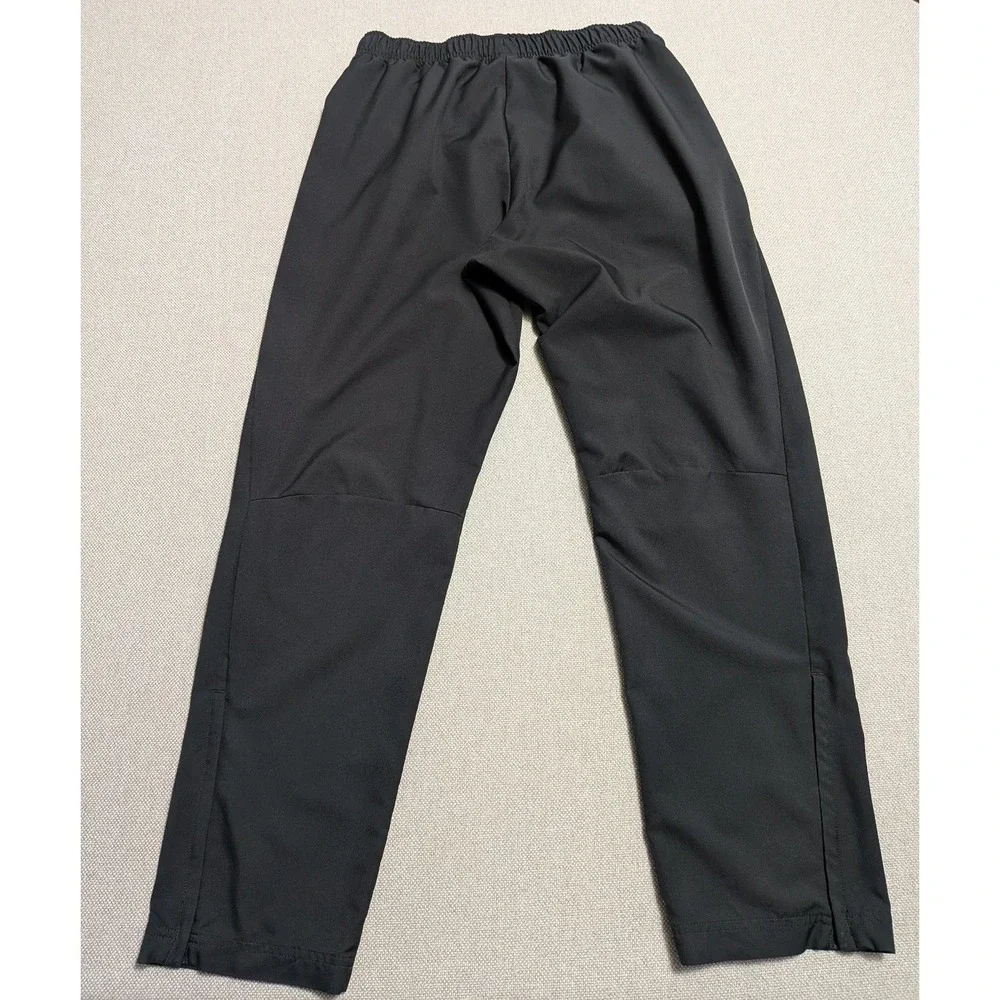 Nike Men's Track Pants Black L DRI-FIT Polyester Moisture-Wicking Activewear Zip